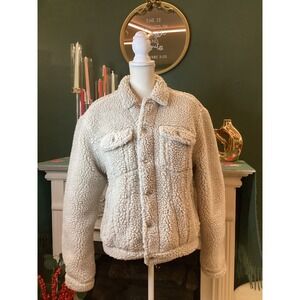 PacSun Womens‎ Sherpa Trucker Jacket Cream Size M